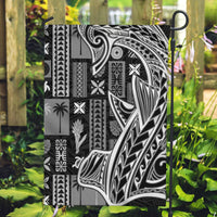 Samoa Tapa Garden Flag Siapo Mix Tatau Patterns - Black - Wonder Print Shop