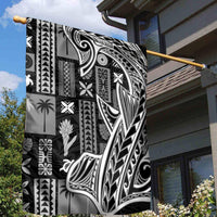 Samoa Tapa Garden Flag Siapo Mix Tatau Patterns - Black - Wonder Print Shop