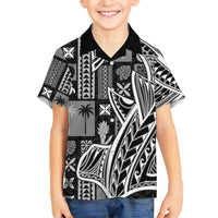 Samoa Tapa Hawaiian Shirt Siapo Mix Tatau Patterns - Black - Wonder Print Shop