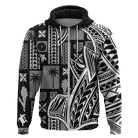Samoa Tapa Hoodie Siapo Mix Tatau Patterns - Black - Wonder Print Shop