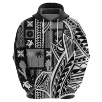 Samoa Tapa Hoodie Siapo Mix Tatau Patterns - Black - Wonder Print Shop