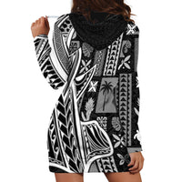 Samoa Tapa Hoodie Dress Siapo Mix Tatau Patterns - Black - Wonder Print Shop