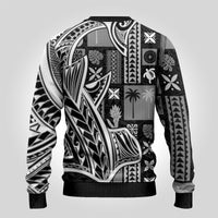 Samoa Tapa Ugly Christmas Sweater Siapo Mix Tatau Patterns - Black - Wonder Print Shop
