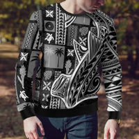 Samoa Tapa Ugly Christmas Sweater Siapo Mix Tatau Patterns - Black - Wonder Print Shop