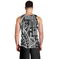 Samoa Tapa Men Tank Top Siapo Mix Tatau Patterns - Black - Wonder Print Shop