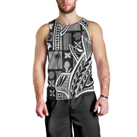 Samoa Tapa Men Tank Top Siapo Mix Tatau Patterns - Black - Wonder Print Shop