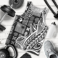 Samoa Tapa Men Tank Top Siapo Mix Tatau Patterns - Black - Wonder Print Shop