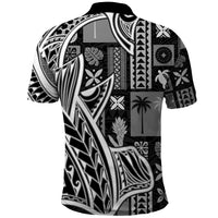 Samoa Tapa Polo Shirt Siapo Mix Tatau Patterns - Black - Wonder Print Shop