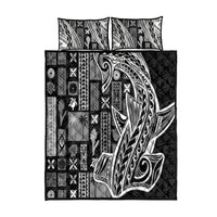 Samoa Tapa Quilt Bed Set Siapo Mix Tatau Patterns - Black - Wonder Print Shop