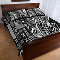 Samoa Tapa Quilt Bed Set Siapo Mix Tatau Patterns - Black - Wonder Print Shop