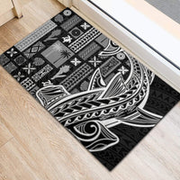 Samoa Tapa Rubber Doormat Siapo Mix Tatau Patterns - Black - Wonder Print Shop