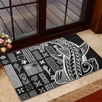 Samoa Tapa Rubber Doormat Siapo Mix Tatau Patterns - Black - Wonder Print Shop