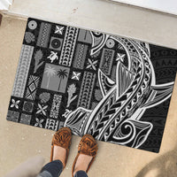 Samoa Tapa Rubber Doormat Siapo Mix Tatau Patterns - Black - Wonder Print Shop