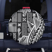 Samoa Tapa Spare Tire Cover Siapo Mix Tatau Patterns - Black - Wonder Print Shop