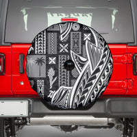 Samoa Tapa Spare Tire Cover Siapo Mix Tatau Patterns - Black - Wonder Print Shop