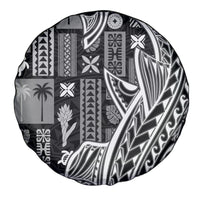 Samoa Tapa Spare Tire Cover Siapo Mix Tatau Patterns - Black - Wonder Print Shop