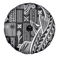 Samoa Tapa Spare Tire Cover Siapo Mix Tatau Patterns - Black - Wonder Print Shop