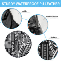 Samoa Tapa Spare Tire Cover Siapo Mix Tatau Patterns - Black - Wonder Print Shop