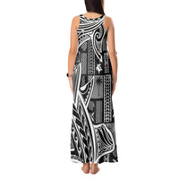 Samoa Tapa Tank Maxi Dress Siapo Mix Tatau Patterns - Black - Wonder Print Shop