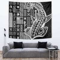 Samoa Tapa Tapestry Siapo Mix Tatau Patterns - Black - Wonder Print Shop