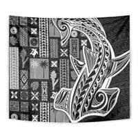 Samoa Tapa Tapestry Siapo Mix Tatau Patterns - Black - Wonder Print Shop