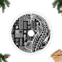 Samoa Tapa Tree Skirt Siapo Mix Tatau Patterns - Black - Wonder Print Shop