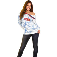 WC2026 USA Soccer Custom Off Shoulder Sweater Rising Stars - Wonder Print Shop