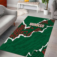 Morocco Football Area Rug Grunge Motifs