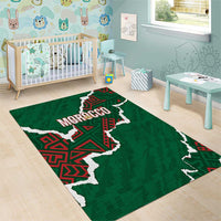 Morocco Football Area Rug Grunge Motifs