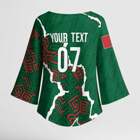 Morocco Football Custom Kimono Sleeve Blouse Grunge Motifs