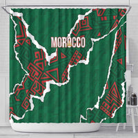 Morocco Football Shower Curtain Grunge Motifs