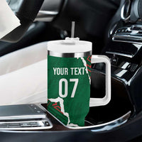Morocco Football Custom Tumbler With Handle Grunge Motifs