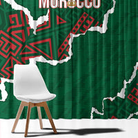 Morocco Football Window Curtain Grunge Motifs