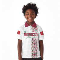 Morocco Atlas Lions Personalized Kid Polo Shirt Arabesque Inspired Pattern