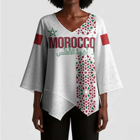 Morocco Atlas Lions Personalized Kimono Sleeve Blouse Arabesque Inspired Pattern