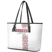 Morocco Atlas Lions Leather Tote Bag Arabesque Inspired Pattern