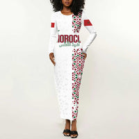 Morocco Atlas Lions Personalized Long Sleeve Bodycon Dress Arabesque Inspired Pattern