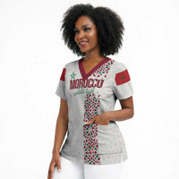 Morocco Atlas Lions Personalized Scrub Top Arabesque Inspired Pattern