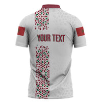 Morocco Atlas Lions Personalized Zipper Polo Shirt Arabesque Inspired Pattern