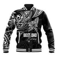 Personalised Father's Day Polynesian Baseball Jacket Best Dad Ever - Black LT7 - Wonder Print Shop