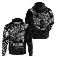 Personalised Father's Day Polynesian Hoodie Best Dad Ever - Black - Wonder Print Shop