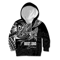 Personalised Father's Day Polynesian Kid Hoodie Best Dad Ever - Black - Wonder Print Shop