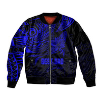 Personalised Father's Day Polynesian Bomber Jacket Best Dad Ever - Blue LT7 - Wonder Print Shop