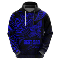 Personalised Father's Day Polynesian Hoodie Best Dad Ever - Blue - Wonder Print Shop