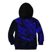 Personalised Father's Day Polynesian Kid Hoodie Best Dad Ever - Blue - Wonder Print Shop