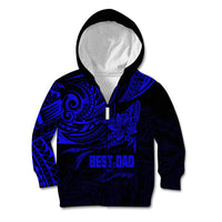 Personalised Father's Day Polynesian Kid Hoodie Best Dad Ever - Blue - Wonder Print Shop