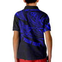 Custom Fathers Day Polynesian Polo Shirt for Kid Best Dad Ever Blue - Wonder Print Shop