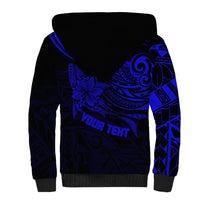 Personalised Father's Day Polynesian Sherpa Hoodie Best Dad Ever - Blue - Wonder Print Shop
