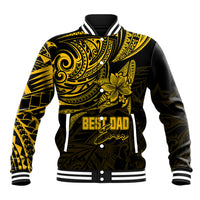Personalised Father's Day Polynesian Baseball Jacket Best Dad Ever - Gold LT7 - Wonder Print Shop