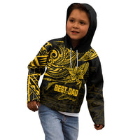 Personalised Father's Day Polynesian Kid Hoodie Best Dad Ever - Gold - Wonder Print Shop